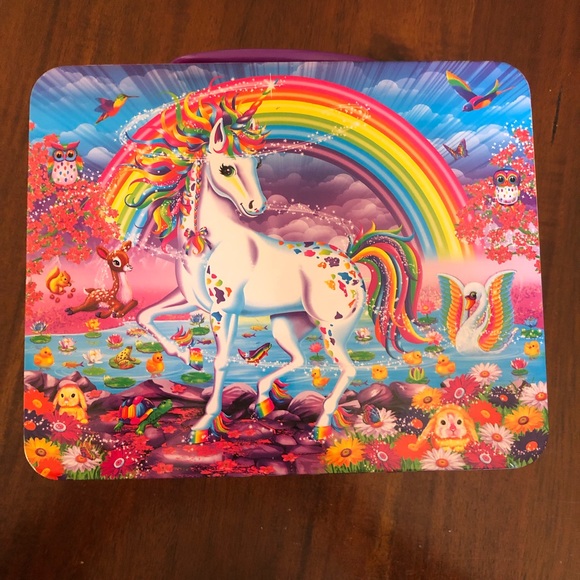 Lisa Frank Unicorn Rainbow Metal Lunchbox Tin and 100 Piece Puzzle - Picture 3 of 10